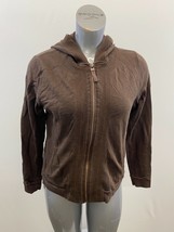 Charter Club Women&#39;s Hoodie Full Zip Size Medium Brown Long Sleeve Cotton Blend - £10.09 GBP
