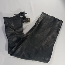 Fox Creek Women&#39;s Black Leather Motorcycle Riding Biker Chaps Size Large - $1,093.40 MXN