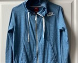 Nike  Full Zip Hoodie Jacket Womens Size S Small Blue Heather High Neck - $13.06