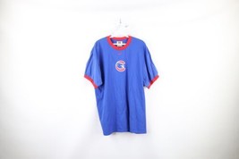 Vtg Nike Mens L Travis Scott Center Swoosh Chicago Cubs Baseball Ringer T-Shirt - £35.52 GBP