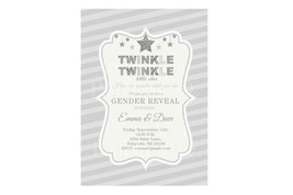 Twinkle twinkle little star baby shower invitation | Silver baby shower invitati - £7.20 GBP