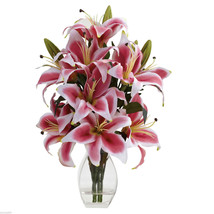 Rubrum Lily with Decorative Vase - new home decor - $64.20