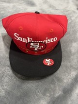 Vintage Eastport San Francisco 49ers split bar snapback hat red jerry rice 90s - £19.87 GBP
