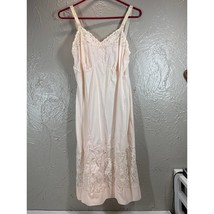 Vintage Slip Dress Pink Blush Womens Beautiful Lace Work Size XS - $1,025.32 MXN
