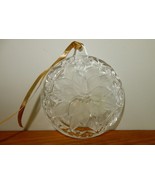 Mikasa Festive Poinsettia Christmas ornament clear &amp; frosted glass QQ185... - £11.85 GBP