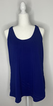 Fabletics L Blue Sleeveless Perforated Tank Top Racer Back Activewear i6 - £11.86 GBP