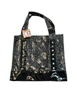 OP Black Snake Print Studded Tote Bag Patent Faux Leather Large Shoulder... - $16.20
