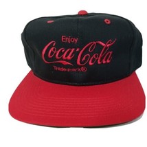 Coca Cola Snapback Hat Cap Adult OSFM Black Red Adjustable Flat Bill Coke - £14.78 GBP