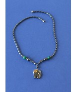 Jewelry-SKU#x155/Vintage Hematite Necklace with Elephant Pendant - $21.60