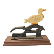 Collectible Duck Decor Old Fashioned Cast Iron Nutcracker Wood Base 7.5”x 2.25” - £26.14 GBP