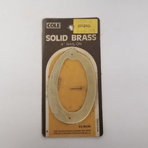 Vintage Cole 4&quot; Nail On Solid Brass No. 0 House Door Number, NOS - £9.43 GBP