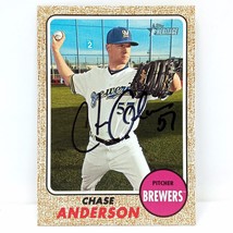 2017 Topps Heritage #644 Chase Anderson SIGNED Milwaukee Brewers Autogra... - $2.49