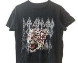 Def Leopard Tiger Black Graphic Crew Neck T shirt Size M - $10.63