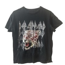Def Leopard Tiger Black Graphic Crew Neck T shirt Size M - £8.36 GBP