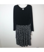 LuLaRoe Women&#39;s XL Long Sleeve Dress Black &amp; White Polka Dot Tiered Skirt - $29.09