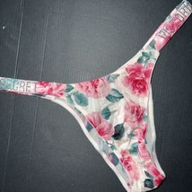 Victoria&#39;s Secret XS,S Panty BRAZILIAN floral green PINK rose PEONY SHIN... - £31.14 GBP