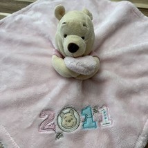 Classic Pooh Winnie the Pooh Disney Baby Pink Lovey Security Blanket 2011 - £31.89 GBP