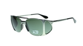 Persol Mens Square Sunglasses PO2435S 105231 Gunmetal/Green Lens 55mm - $193.03