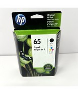 Genuine HP 65 Black + Tri-Color Ink Cartridges OEM 2-Pack NEW Sealed Ex ... - €16,93 EUR
