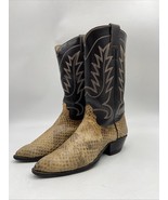 VTG Hyer 5784 Cowboy Exotic Snake Boots Mens Size 7.5D Pointed Toe Western - $290.33 CAD