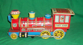Old Tin Toy Trade Mark Friction Locomotive Railroad Train Battery Forty Niner 49 - £27.38 GBP