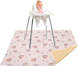 Baby Splat Mat for Under High Chair - 51” x 51” - Toddler Play Mat WATER... - £17.40 GBP