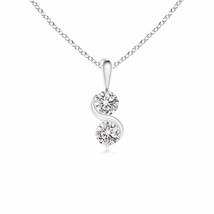 Authenticity Guarantee 
Classic Two Stone Diamond Swirl Pendant in 14K White ... - £389.47 GBP