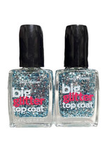 2X Sally Hansen Big Glitter Top Coat For Nail Polish - Color #120 Blue M... - £7.58 GBP