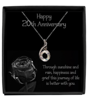 20th Wedding Anniversary Necklace Gift for Wife Sterling Silver Jewelry Teardrop - £40.59 GBP
