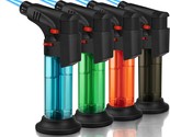 Four-Piece Set Of Mini Refillable Windproof Torch Lighters With Jet Flam... - $38.92