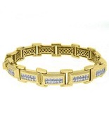 18k Yellow Gold Mens Square Cut Invisible Diamond Bracelet 7.21 Carats - $9,995.00