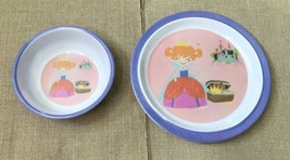 Citrus Grove Whimsical Princess And Castle Toddler Melamine Plate Bowl Set - £5.43 GBP
