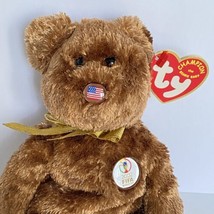 2002 Retired Ty Beanie Baby Champion Bear FIFA World Cup USA Nose with Tag 8” - £11.69 GBP