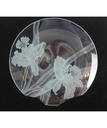 DOROTHY THORPE MID-CENTURY SAND CARVED IRIS ROUND TRAY/PLATTER NEW DH34O9 - $64.95