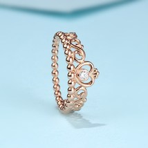 Rose Gold Plated Princess Tiara Ring For Women - £12.71 GBP