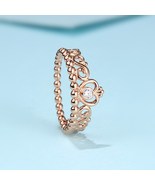 Rose Gold Plated Princess Tiara Ring For Women - £12.78 GBP