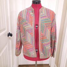 Vintage Kay Cosserat jacket women's size 12-14 herringbone metallic colo... - $35.00