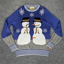 Tipsy Elves Ugly Christmas Sweater Mens XL Blue Snowman Nose Thief Long ... - £20.65 GBP