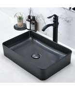 Black Vessel Sink: Hlblfy 20 Inch Bathroom Vessel Sink Over Counter Rect... - $2,142.03 MXN