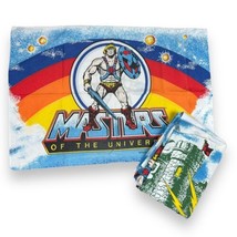 Vtg 1983 He-Man MOTU Masters Of The Universe Flat Bed Sheet + Pillowcase - £22.89 GBP