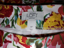 LOFT/ANN Taylor Short Floral 100% COTTON/LINED SKIRT-0P-BARELY WORN-CUTE - £8.88 GBP