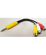 3.5mm Aux Male to 3-RCA Female AV Component Adapter Cable audio video 6&quot;... - £5.13 GBP
