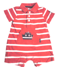 Carters Infant Boys 1-Pc Summer Knit Romper 3M Boat Ship Red White Strip... - £3.76 GBP