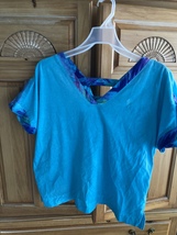 Lily’s Of Beverly Hills Short Sleeve Turquoise Tye Dye Shirt Women’s Siz... - $24.99