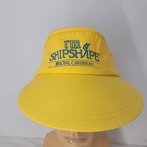 Vintage &quot;I&#39;m Ship Shape&quot; Royal Caribbean Cruises Yellow Visor Hat Cap Ad... - $12.86