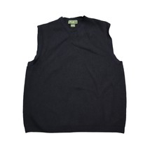 Eddie Bauer Sweater Mens L Black Sleeveless V Neck Knitted Pullover Vest - £17.84 GBP