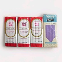 J P Coats &amp; Talon Single Fold Bias Tape Lot of 4 Red and Purple Vintage New - $4.99