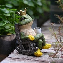 Frog Garden Ornaments Outdoor Relaxing Garden Resin Animal Decoration Statue - £26.08 GBP - £31.61 GBP