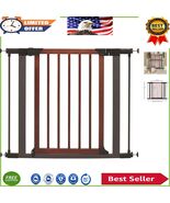 29-Inch Tall Secure Pet Gate with Walk-Through Wood Door - 38-Inch Expan... - $2,488.53 MXN