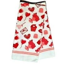 Love Letters Kitchen Towels 2pc Balloons Cupcake Roses Hearts Red White ... - $14.46